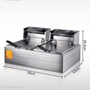 Stainless Steel Dual Electric Deep Fryer | 5000W | 11L - Image 4