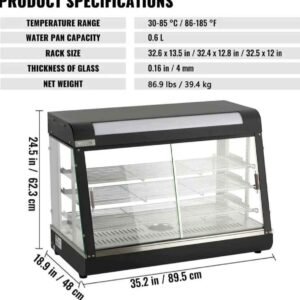 Electric Curved Glass Display Showcase – Food Warmer 9 Electric Curved Glass Display Showcase – Food Warmer - Image 2