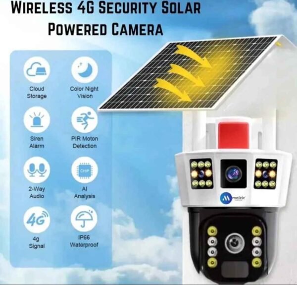 Triple View Wireless Solar Camera 4G SIM with 2 Fixed + PTZ Control, UHD 360° View 5 img 7821
