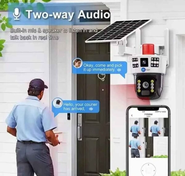 Triple View Wireless Solar Camera 4G SIM with 2 Fixed + PTZ Control, UHD 360° View 1 img 7823