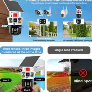 Triple View Wireless Solar Camera 4G SIM with 2 Fixed + PTZ Control, UHD 360° View 9 Triple View Wireless Solar Camera 4G SIM with 2 Fixed + PTZ Control, UHD 360° View - Image 3