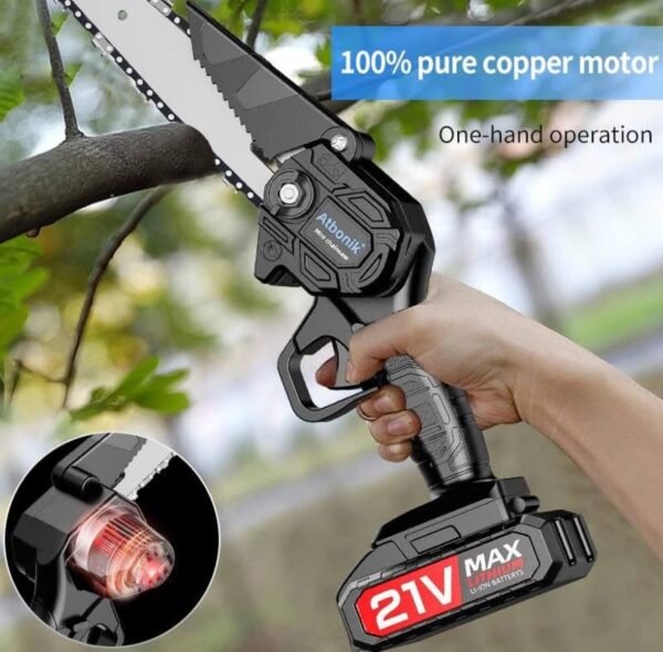 Mini Chainsaw,6-Inch Battery Powered hand Chainsaw Cordless electric saw Rechargeable 4 img 7977