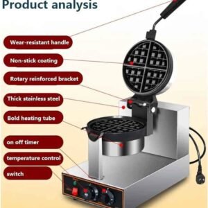 Commercial Waffle Maker, 1400w Stainless Steel Non-Stick Electric Waffle Machine 16 Commercial Waffle Maker, 1400w Stainless Steel Non-Stick Electric Waffle Machine - Image 7