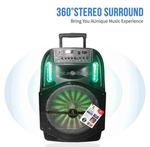 CH-8615 Portable Trolley Speaker With Wireless Microphone Simulation Active 15inch Professional 1 img 8016