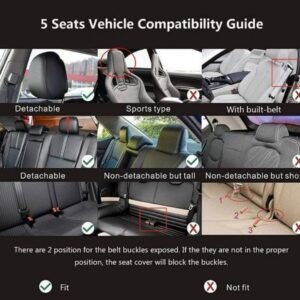 Luxury Leather Waterproof 5 Seats - Full Set Car Seat Cover 11 Luxury Leather Waterproof 5 Seats - Full Set Car Seat Cover - Image 4