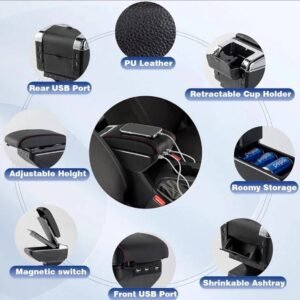 Storage Box with 7 USB Charging Port Dual Layer Car Armrest 15 Storage Box with 7 USB Charging Port Dual Layer Car Armrest - Image 6