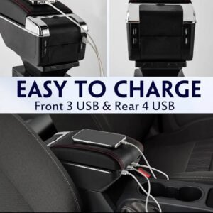 Storage Box with 7 USB Charging Port Dual Layer Car Armrest 16 Storage Box with 7 USB Charging Port Dual Layer Car Armrest - Image 7