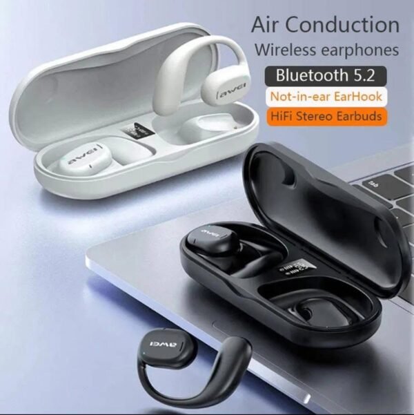 Awei T69 EarHook Sports Earphones – Air Conduction Wireless Bluetooth Headphones 1 img 8370