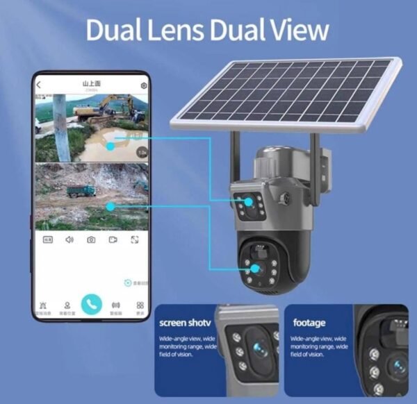 Outdoor Solar Dual Lens/Dual Screen 4G Wireless Security Camera 9 img 8384