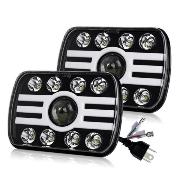 5x7 Inch Dual Beam LED Lights – White DRL/Amber Turn Signal (Set of 2) 1 img 8655
