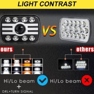 5x7 Inch Dual Beam LED Lights – White DRL/Amber Turn Signal (Set of 2) 13 5x7 Inch Dual Beam LED Lights – White DRL/Amber Turn Signal (Set of 2) - Image 5