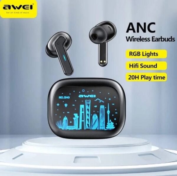 Awei Bluetooth Earphones T53 TWS – ANC Earbuds V5.3 ENC Wireless Headphones 2 img 8781