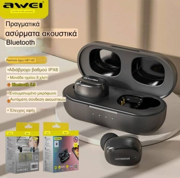 Awei T13 Pro Fone Bluetooth Earphones Wireless Earbuds 2 img 8782