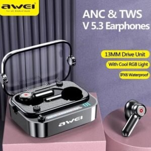 Awei T58 ANC V5.3 Wireless Bluetooth Earphones – RGB Light Gamer Headset 9 Awei T58 ANC V5.3 Wireless Bluetooth Earphones – RGB Light Gamer Headset - Image 4