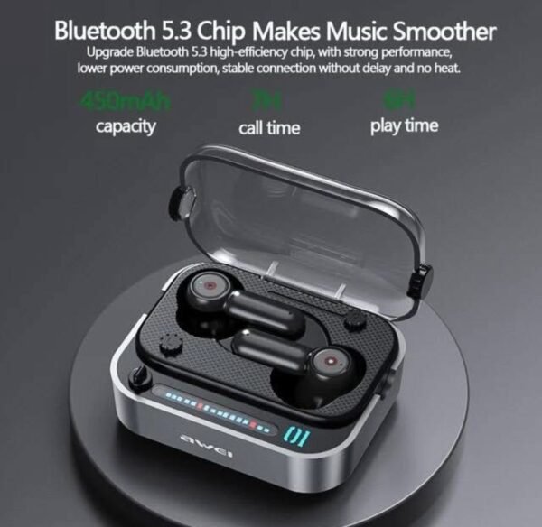 Awei T58 ANC V5.3 Wireless Bluetooth Earphones – RGB Light Gamer Headset 5 img 8798