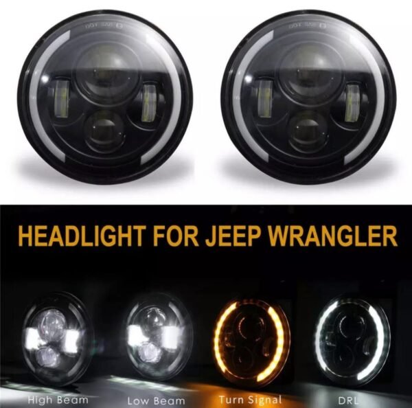 2X Car LED Headlights for Jeep Wrangler CJ JK TJ LJ & Land Rover Defender - 4300K/6000K 200W Waterproof Fog & Driving Lights 1 img 9398