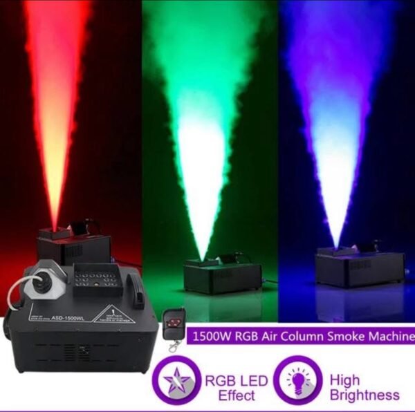 3 in 1 RGB LED Fog Machine 1500W DMX512 Vertical LED Smoke Machine with Wireless Remote Control 2 img 9648