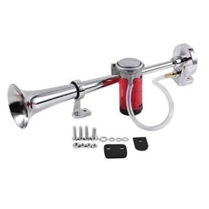 Premium 12V Single Trumpet Air Horn with Chrome-Plated Finish & Compressor – Ideal for Cars, Trucks, Boats, and Trains – Up to 150DB 11 Premium 12V Single Trumpet Air Horn with Chrome-Plated Finish & Compressor – Ideal for Cars, Trucks, Boats, and Trains – Up to 150DB - Image 5