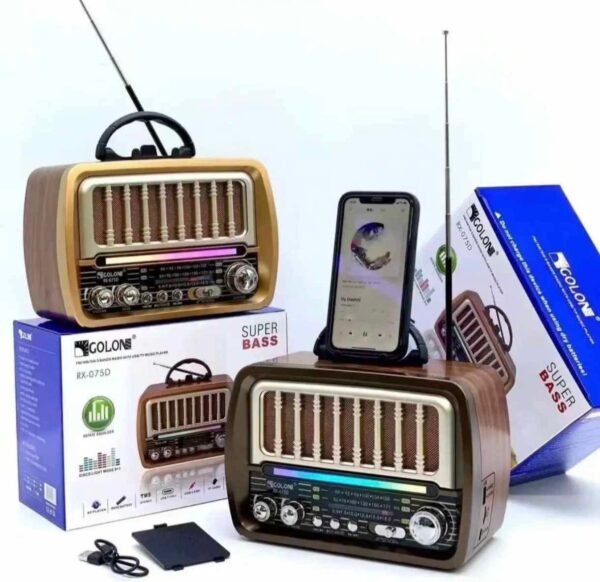 RX-O75D Retro Tabletop Radio with Bluetooth, USB & Solar Charging | Brown Finish 9 0134f12b2ec031c0f984e633e3ea7fa7