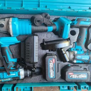 3-in-1 Cordless Power Combo Kit – Drill, Impact Wrench & Angle Grinder | 68V with 2 Rechargeable Batteries & Charger - Image 5