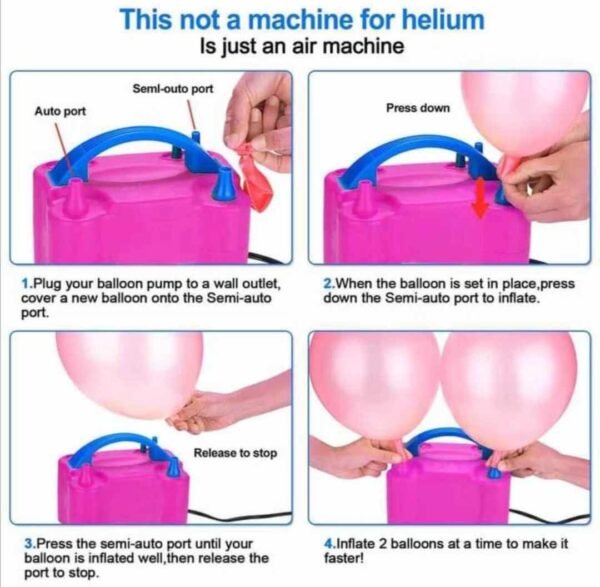 Electric Balloon Pump – Dual Nozzles for Fast & Easy Inflation | 600W | Manual & Automatic Modes 6 2d5feaa567f4e4563540d3c35a0343a5