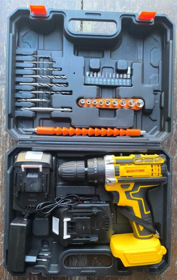 Powerful 26V Cordless Drill Driver Set – 2-Speed with LED, 2 Batteries & 26 Accessories | Ideal for Wood, Metal & Masonry 4 39a17385641d7e09ed7128e47583cb5e