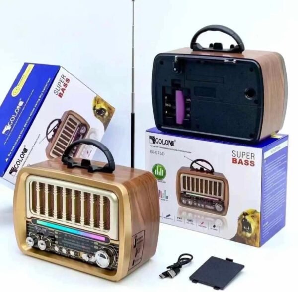 RX-O75D Retro Tabletop Radio with Bluetooth, USB & Solar Charging | Brown Finish 1 4e2e045b157c3d9114eb6e01ad4b9945