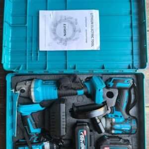 3-in-1 Cordless Power Combo Kit – Drill, Impact Wrench & Angle Grinder | 68V with 2 Rechargeable Batteries & Charger - Image 7