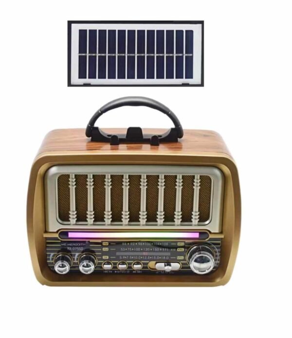 RX-O75D Retro Tabletop Radio with Bluetooth, USB & Solar Charging | Brown Finish 5 6006876397ea1a51c1c05644486b61eb
