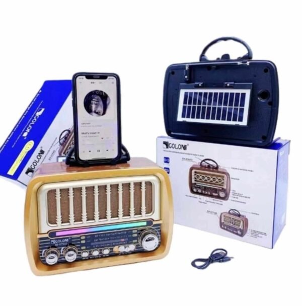 RX-O75D Retro Tabletop Radio with Bluetooth, USB & Solar Charging | Brown Finish 7 6079a1bba5f9308d31bb6dba843af7f6