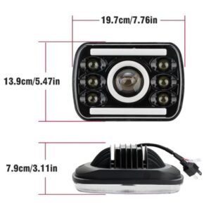 LED Headlight with Angel Eyes H4 – 60W 12-24V for Unmatched Performance & Style 9 LED Headlight with Angel Eyes H4 – 60W 12-24V for Unmatched Performance & Style - Image 3
