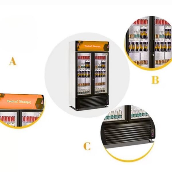 Double Door Beverage Showcase Refrigerator – 760L 1 img 0690