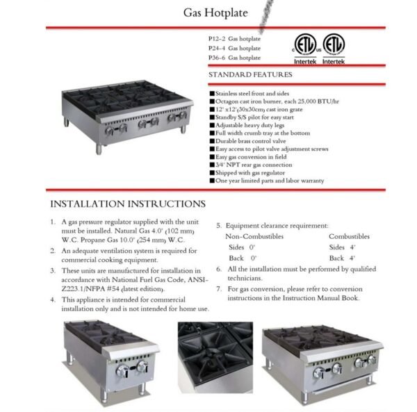 Counter top burner gas range 4 img 0703