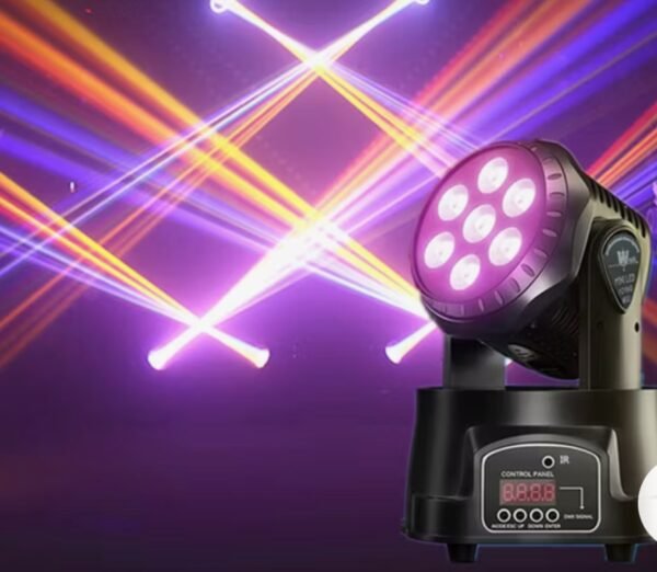 7 LED Moving Head Stage Light – RGB Lighting Effect 2 img 0796
