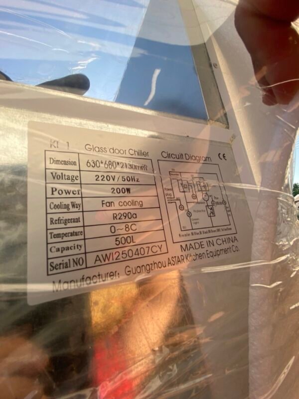 Glass Door Chiller Refrigerator, 500L Capacity 1 img 1090