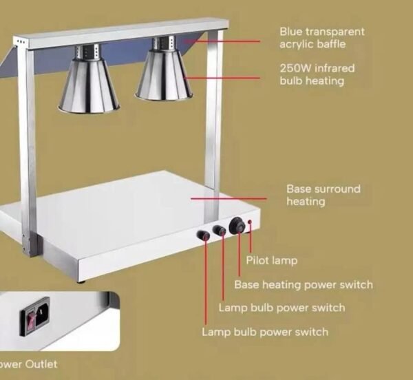 Food Heat Lamp Warmer with Heated Base 6 img 1139 1