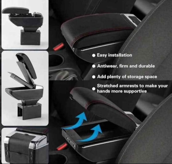 Universal Double-Layer Car Armrest Console Box with 7 USB Charging Ports 2 img 1189