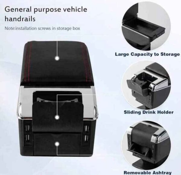 Universal Double-Layer Car Armrest Console Box with 7 USB Charging Ports 4 img 1190