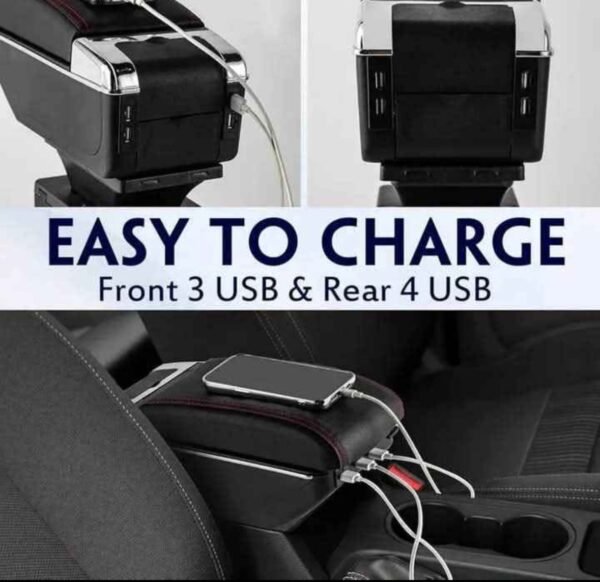 Universal Double-Layer Car Armrest Console Box with 7 USB Charging Ports 6 img 1192