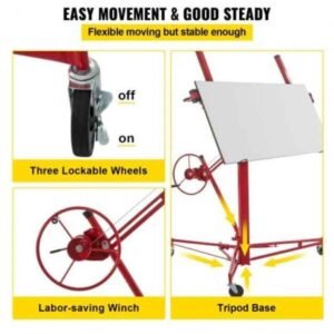 16ft Drywall Lift – 150lb Capacity – Telescopic Arm 12 16ft Drywall Lift – 150lb Capacity – Telescopic Arm - Image 3