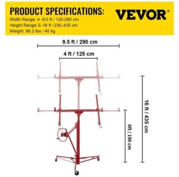 16ft Drywall Lift – 150lb Capacity – Telescopic Arm 3 img 1200