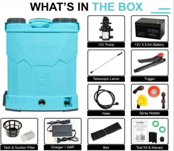 20L Battery-Powered Backpack Sprayer – Adjustable Pressure 1–4.5 bar – Li-Ion 12V/12Ah 2 img 1234