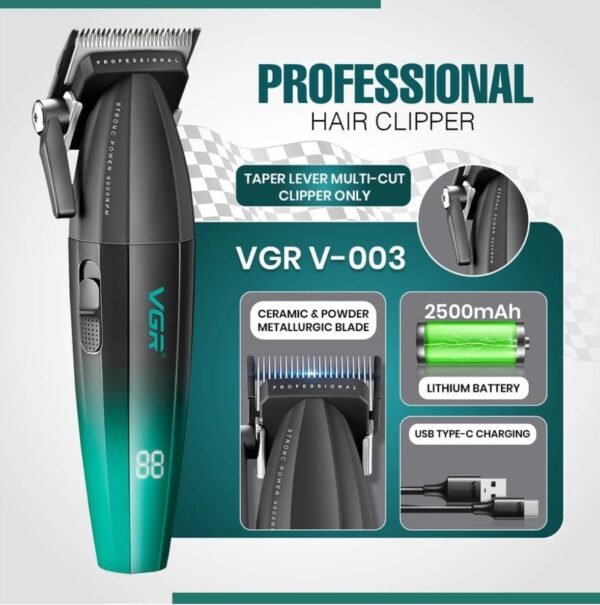 VGR V-003 Professional Hair Clipper – Salon Series 1 img 1349