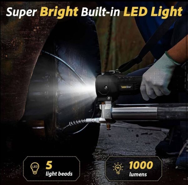 Electric Grease Gun 10,000 PSI with 2 Batteries & LED – TaskStar Rechargeable Professional Grease Gun Kit 3 img 1745