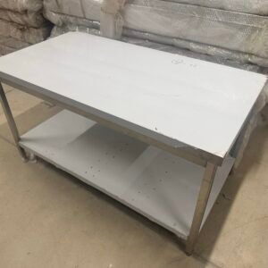 Stainless Steel Two-Layer Workbench – Heavy-Duty Food Prep Table - Image 4