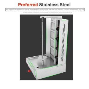 BGB-950/1050 Four/Five Head Gas Kebab (gyros) Machine with Thermocouples and Pilots - Image 2