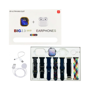 i20 Ultra 2 Max Smartwatch Set with Wireless Earphones (10-in-1 Kit) - Image 1