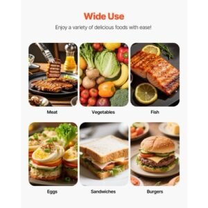 Double Plate Electric Panini Grill – Flat Bottom & Grooved Top - Image 7