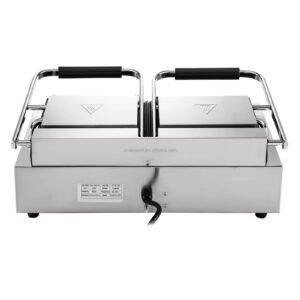 Double Plate Electric Panini Grill – Flat Bottom & Grooved Top - Image 5